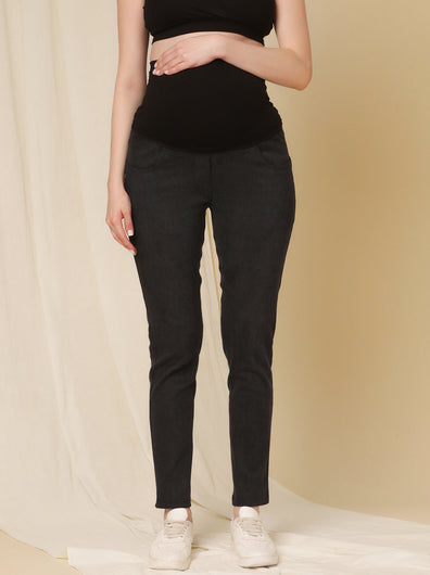 Slim Fit Maternity Jeans- Charcoal Grey