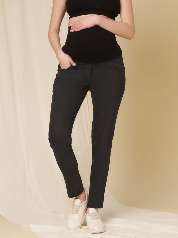 Slim Fit Maternity Jeans- Charcoal Grey