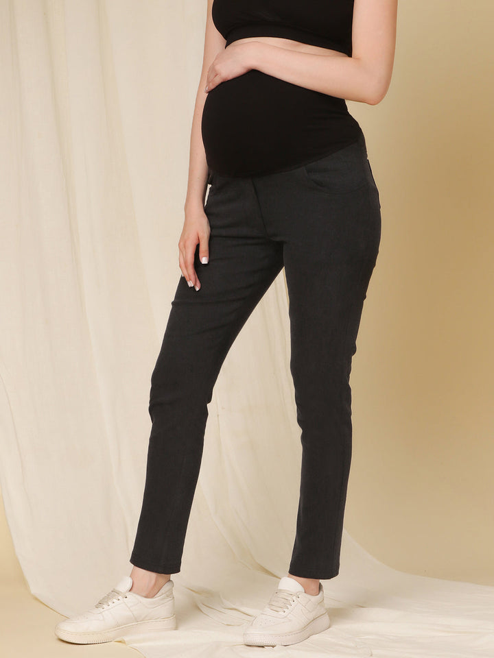 Slim Fit Maternity Jeans- Charcoal Grey