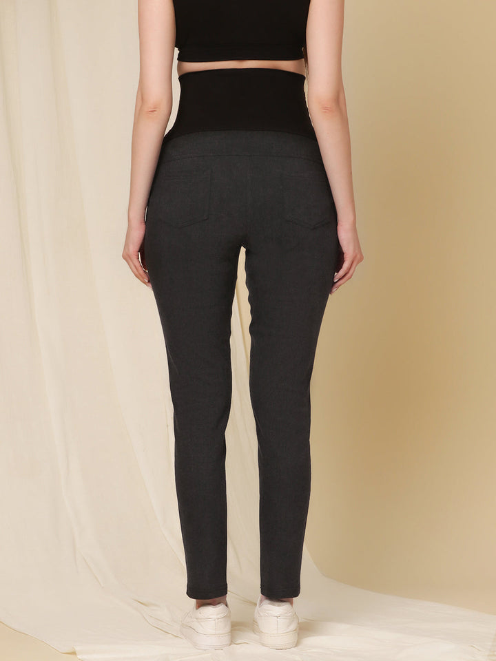 Slim Fit Maternity Jeans- Charcoal Grey