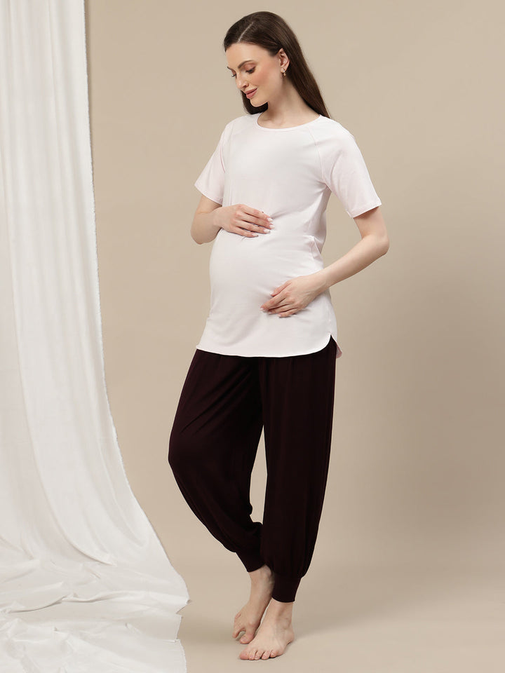 Pregnancy Soft Comfy Pajama- Wine Berry