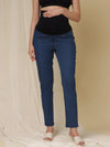 Straight-Leg Maternity Jeans- Denim Blue