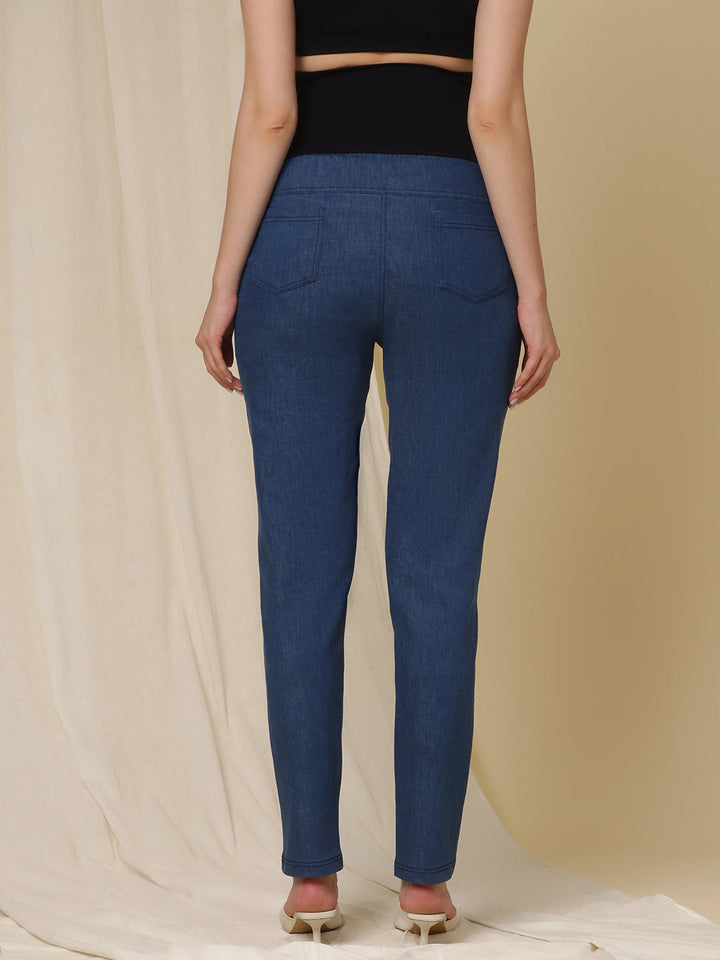 Straight-Leg Maternity Jeans- Denim Blue