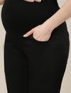 Stretchy Cotton Straight Fit Formal Maternity Trousers-Black