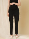 Straight Fit Maternity Jeans- Charcoal Black