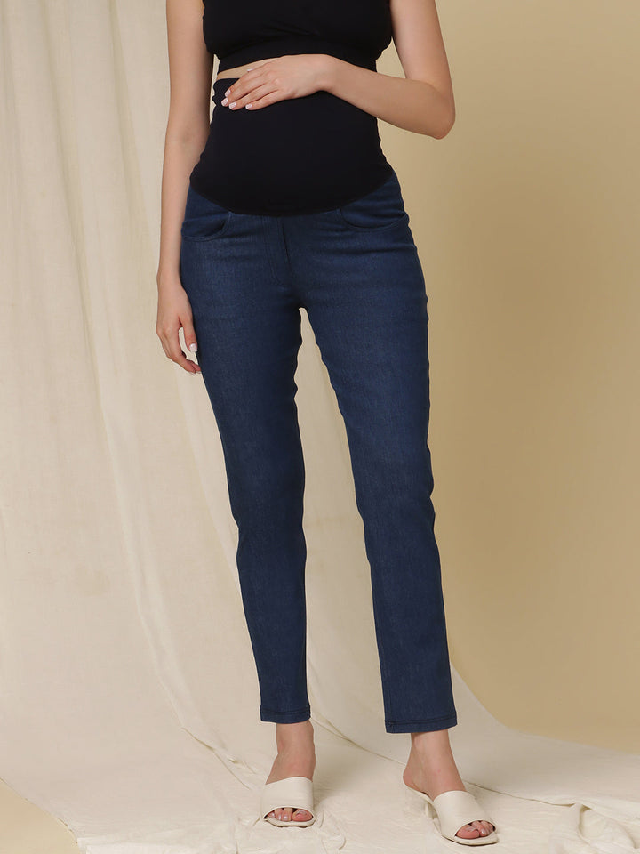 Straight-Leg Maternity Jeans - Blue
