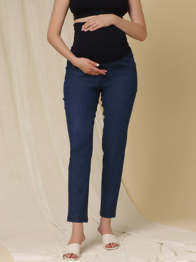 Straight-Leg Maternity Jeans - Blue
