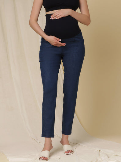 Buy Maternity PANTS, Women's Jeans With Basque, High Waist Denim Pants,  Handmade Pants Made in Italy, Jeans With Elastic Waistband Online in India  - Etsy