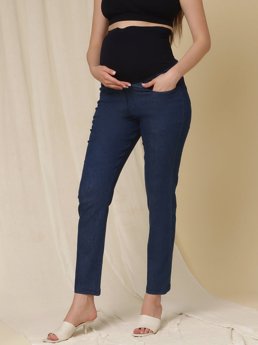 Straight-Leg Maternity Jeans - Blue