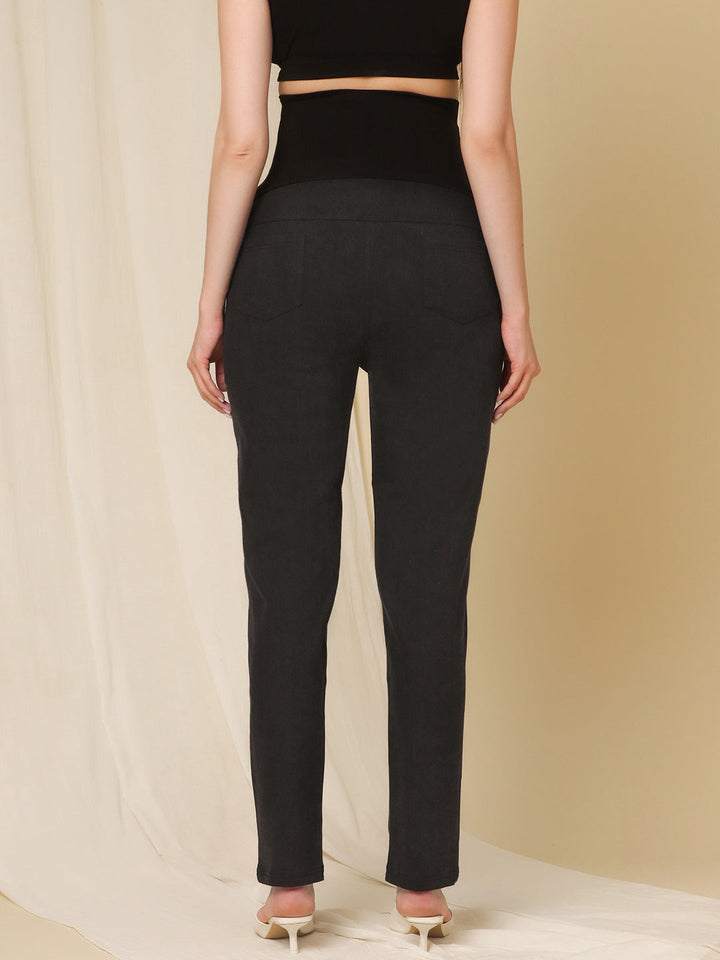 Straight Fit Maternity Jeans- Charcoal Grey