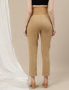 Ultra-Stretch Straight Leg Maternity Pants- Beige