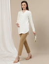 Ultra-Stretch Straight Leg Maternity Pants- Beige