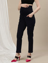 Ultra-Stretch Straight Leg Maternity Pants- Blue