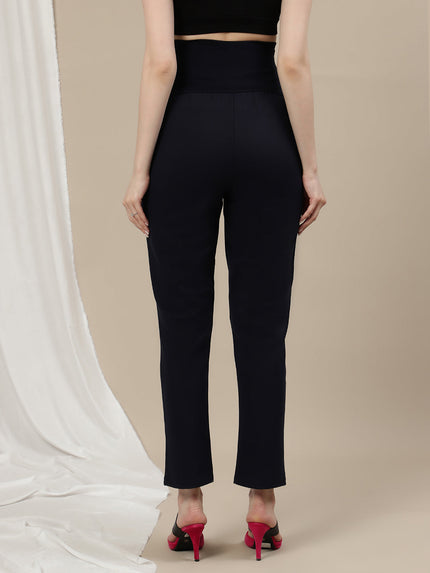 Ultra-Stretch Straight Leg Maternity Pants- Blue