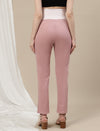 Ultra-Stretch Straight Leg Maternity Pants- Pink