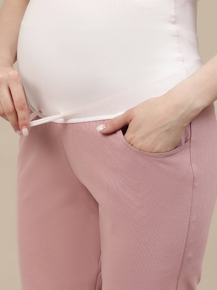 Ultra-Stretch Straight Leg Maternity Pants- Pink