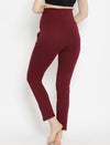 Straight-Leg Maternity Pants- Wine Berry
