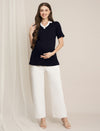 Maternity Stretch Collared T-Shirt Top