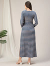 Maternity & Nursing Striped Stretchy Maxi Dress