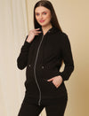 Winter Fleece Maternity Sweatsuits Set- Black