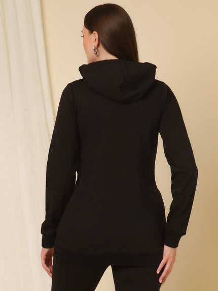 Winter Fleece Maternity Sweatsuits Set- Black