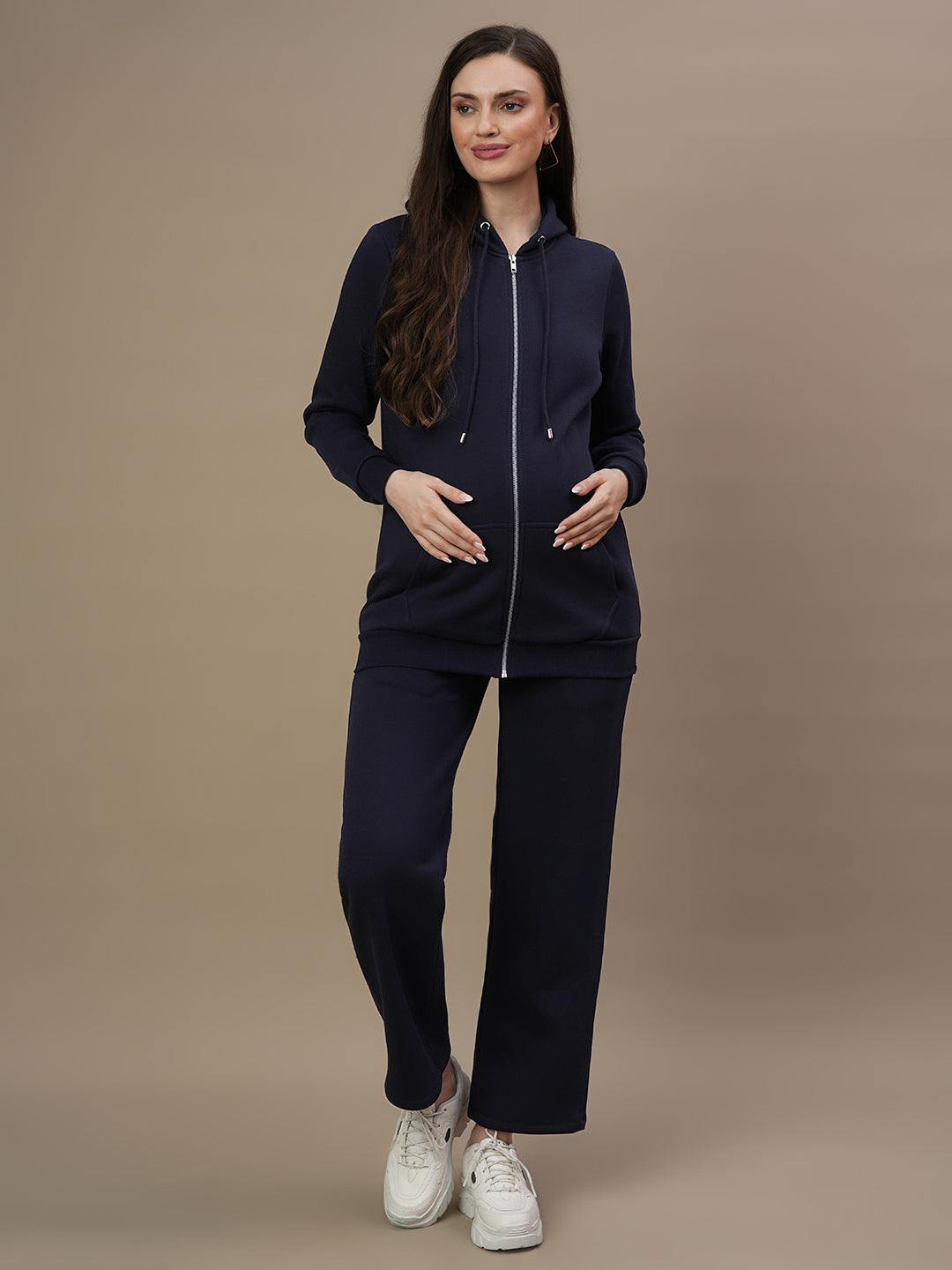 Buy Maternity Fleece Sweatshirt Hoodie Navy Blue