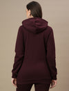 Maternity Zipper Fleece Sweatshirt- Wine Berry