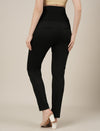 Stretchy Cotton Tapered Fit Formal Maternity Trousers-Black
