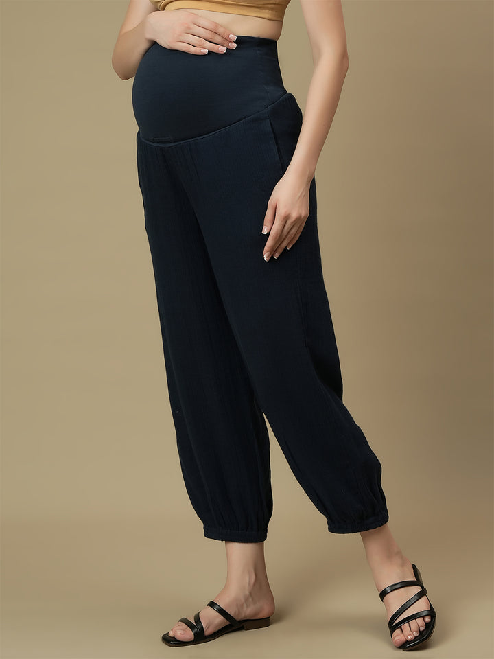 Maternity Top with Joggers Co-ord Set- Blue