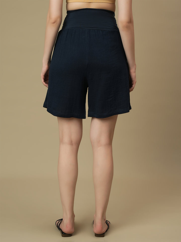 Maternity Top with Shorts Co-ord Set-  Blue