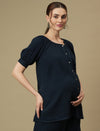 Maternity Top with Shorts Co-ord Set-  Blue