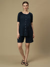 Blue Maternity Shorts Set- Long Top with Shorts