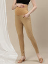 Maternity Ponte Treggings Pants- Beige