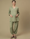 Maternity Tunic with Joggers Co-ord Set- Green