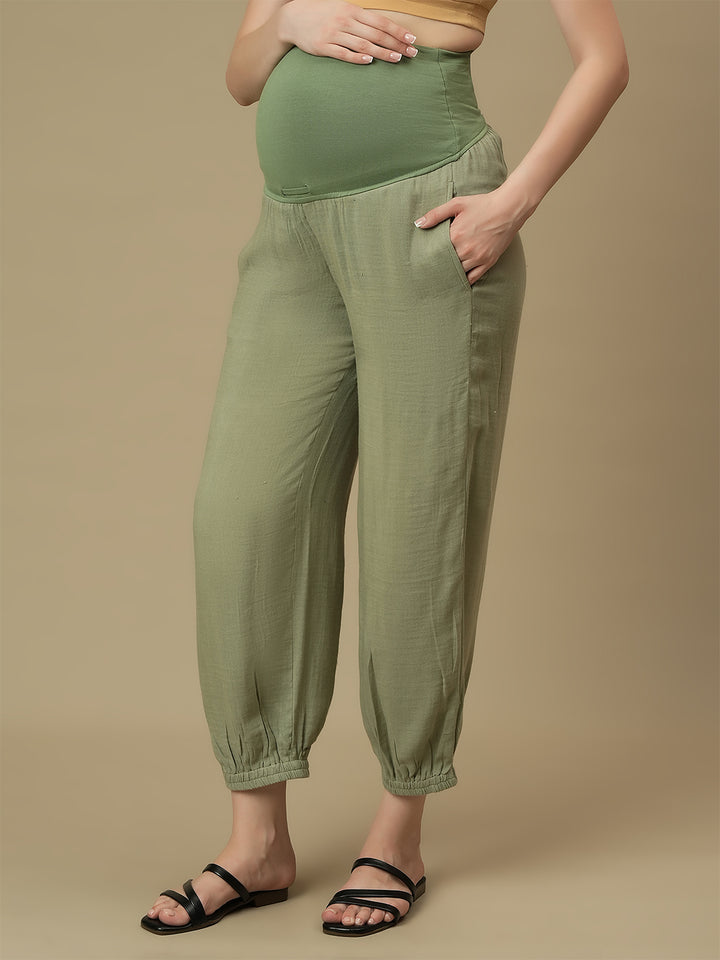 Maternity Tunic with Joggers Co-ord Set- Green