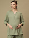 Maternity Tunic with Shorts Co-ord Set- Green
