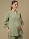 Maternity Tunic with Shorts Co-ord Set- Green