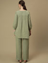 Maternity Tunic with Wide-leg Pants Co-ord Set- Green
