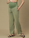 Maternity Tunic with Wide-leg Pants Co-ord Set- Green