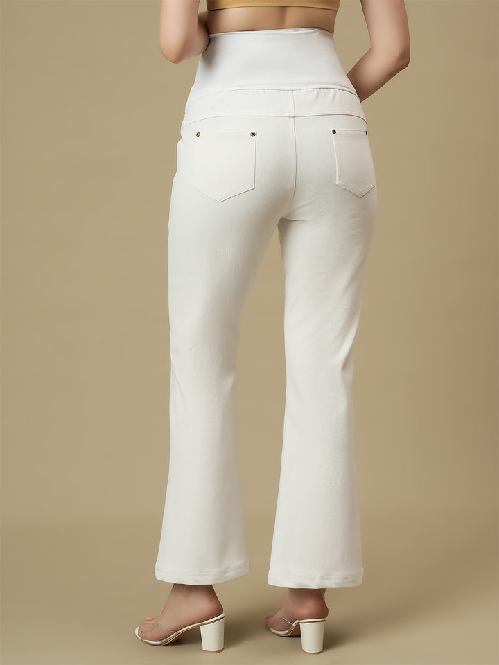Maternity White Bootcut Jeans