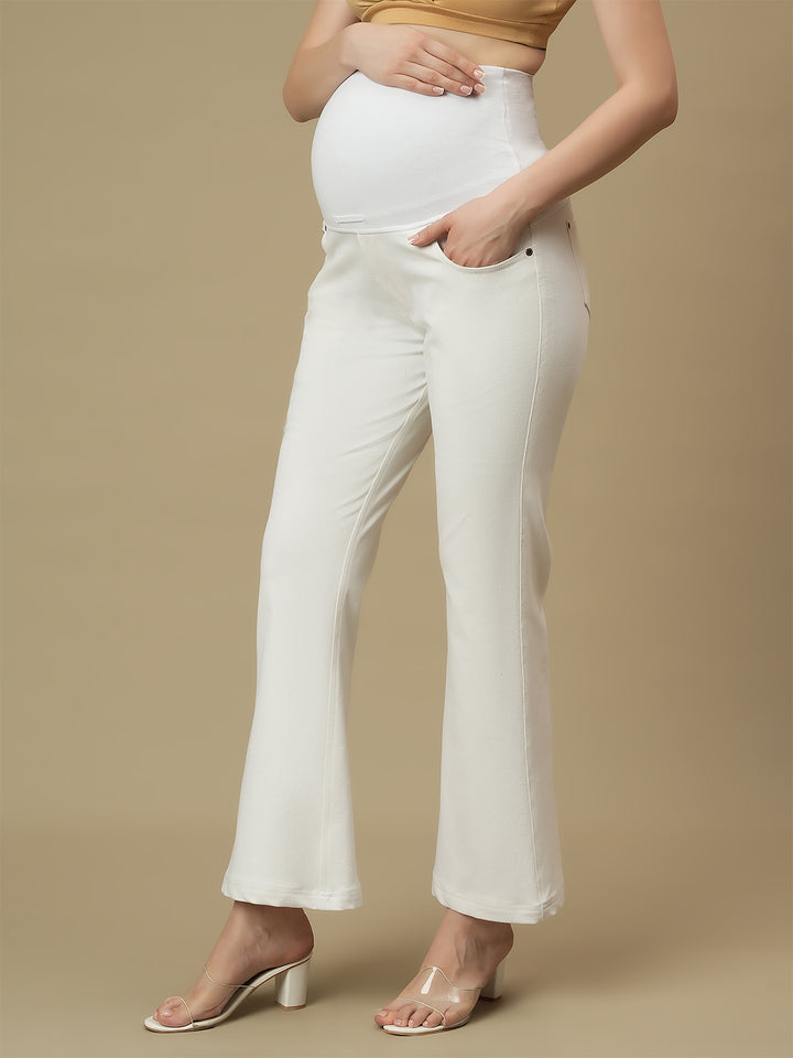 Maternity White Bootcut Jeans