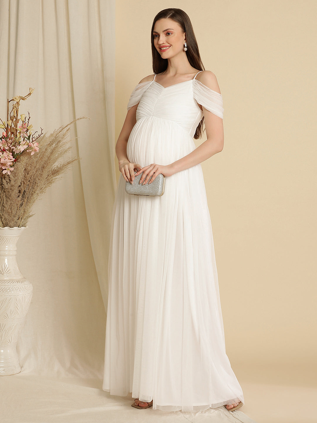 Buy Maternity White Dress Gown