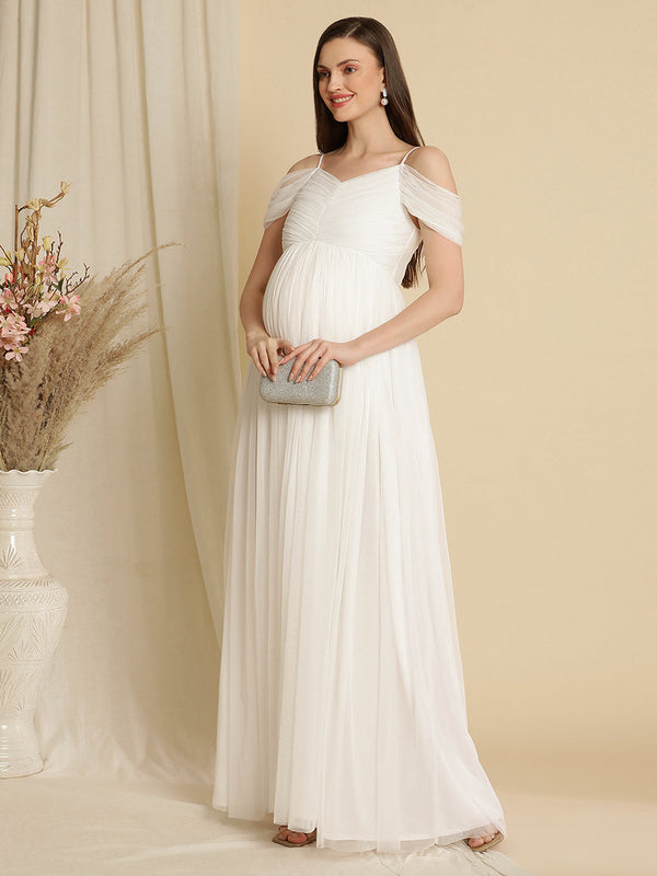 Maternity White Dress Gown