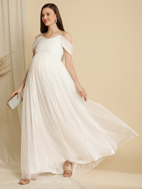 Maternity White Dress Gown