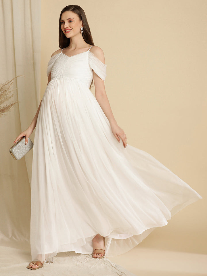 Buy Maternity White Dress Gown