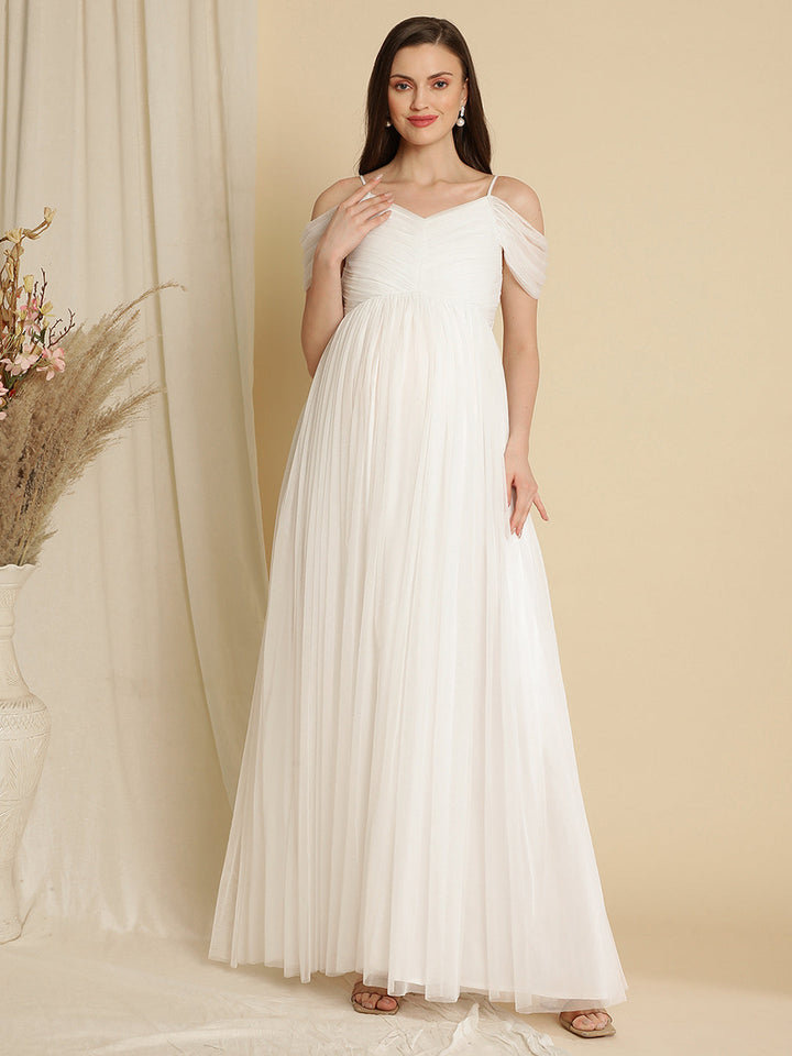 Buy Maternity White Dress Gown