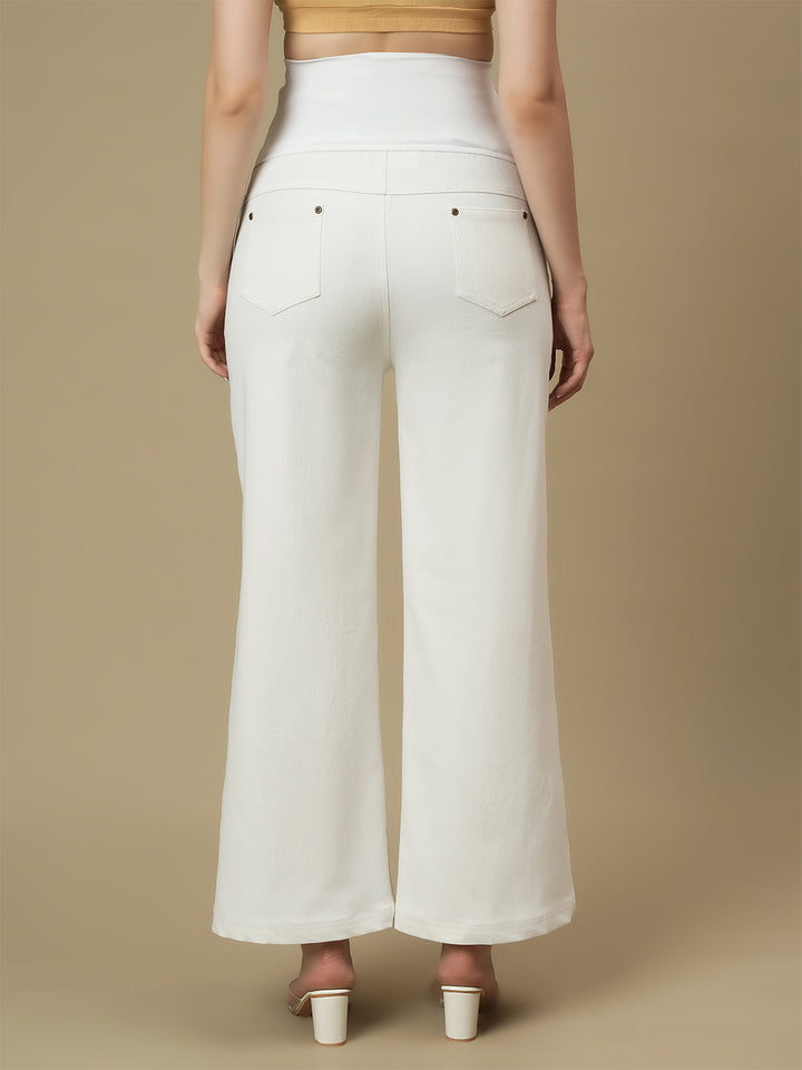 Maternity White Flare Bell Bottom Jeans