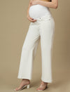 Maternity White Flare Bell Bottom Jeans