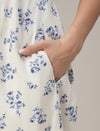 Maternity & Nursing White Floral Smocked Maxi Dress