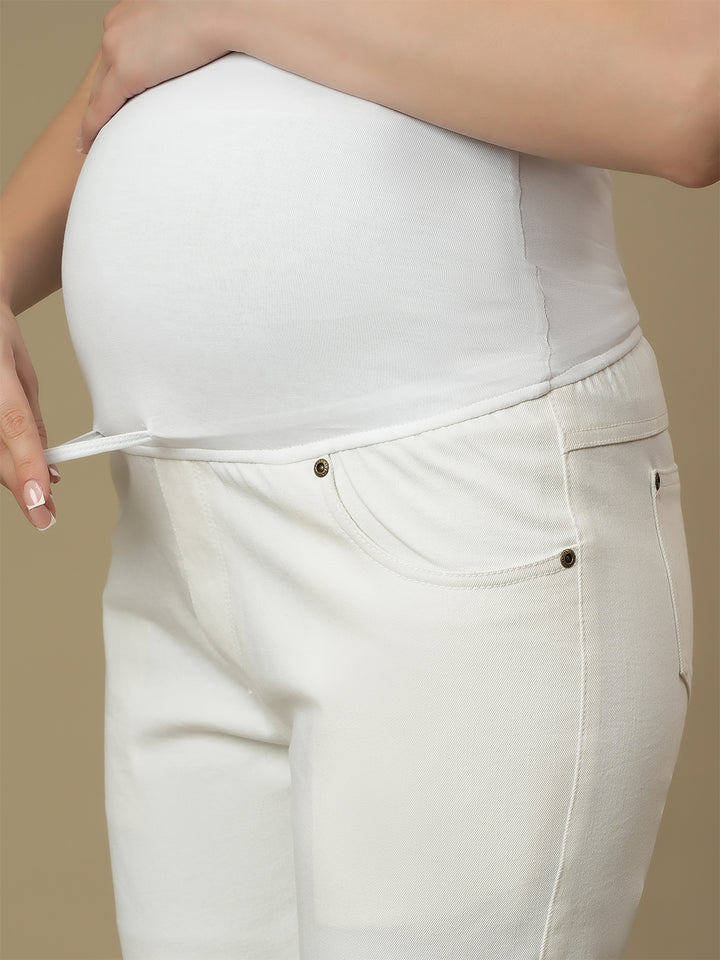 Maternity White Straight Leg Jeans